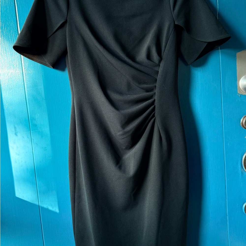DKNY Black Ruched Sheath Dress - Size 6